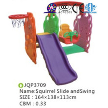 Infant cheap plastic indoor slide with swing set
